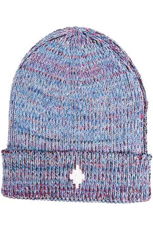 MARCELO BURLON Logo-patch chunky-knit beanie