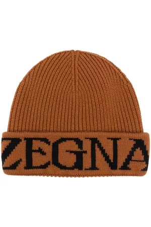Z Zegna Intarsia-knit logo ribbed beanie