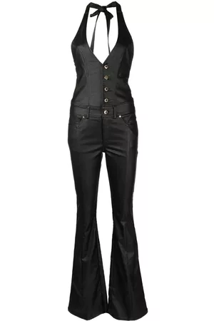 Retrofete Cynthia button-down halterneck jumpsuit