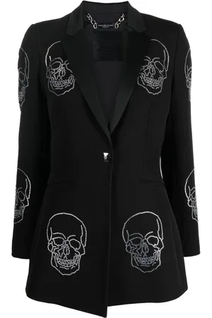 Philipp Plein Skull-embellished single-breasted coat