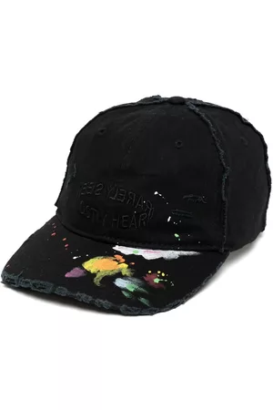 MOSTLY HEARD RARELY SEEN Hand-painted distressed-effect cap
