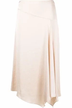 THEORY High-waisted draped midi skirt