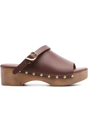 Ancient Greek Sandals Buckled leather clogs