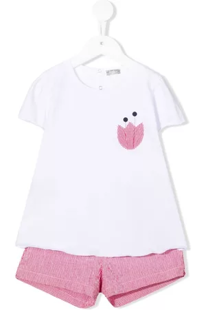 Il gufo Check-print two-tone tracksuit set