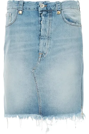 Unravel Project Frayed denim skirt