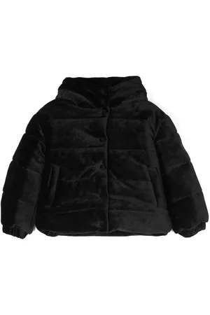 MONNALISA Coats - Hooded faux-leather coat
