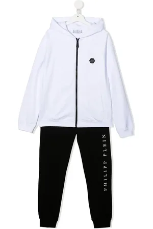 Philipp Plein TEEN logo-print two-tone tracksuit set