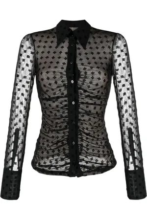 MISBHV Monogram-pattern semi-sheer shirt