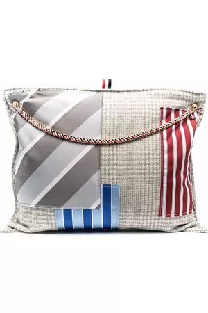 Thom Browne Women 17 Inch Laptop Bags - Patchwork pillow clutch tote