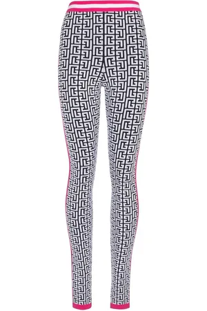 Balmain Logo-jacquard knit leggings