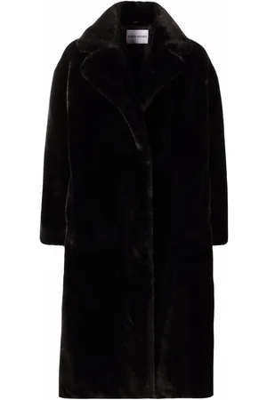 Stand Studio Notched-lapels midi faux-fur coat