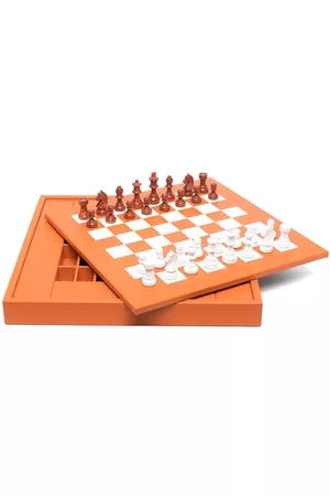 HECTOR SAXE Two-tone leather chessboard