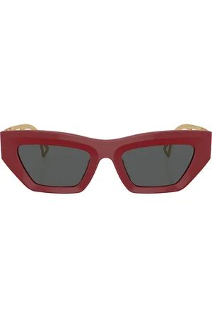 VERSACE Logo-embossed square-frame sunglasses