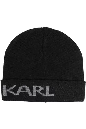 Karl Lagerfeld Men Beanies - Intarsia-knit fine-knit beanie
