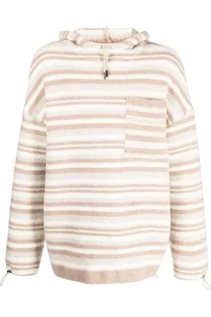 Jacquemus Striped-pattern oversized knitted hoodie