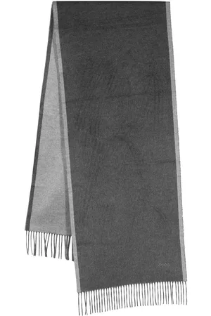 Z Zegna Two-tone fringed silk scarf