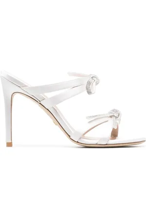 Stuart Weitzman Bow-detail slip-on 100mm sandals