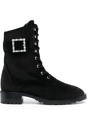 Stuart Weitzman 40mm buckle-fastening lace-up boots