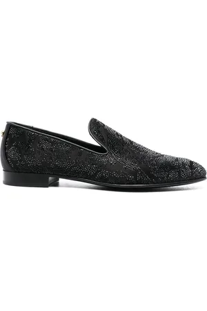 VERSACE Barocco Silhouette rhinestone-embellished loafers