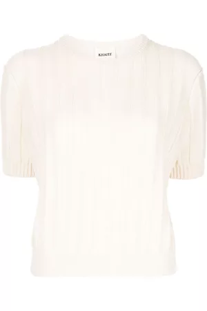 Khaite Cashmere cable-knit cropped T-shirt
