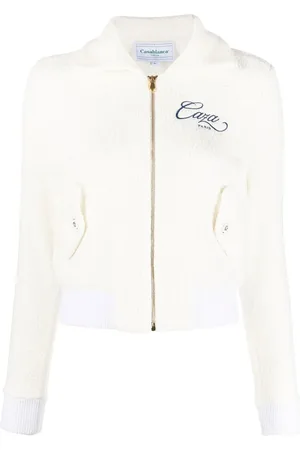 Casablanca Embroidered-logo zip-fastening jacket