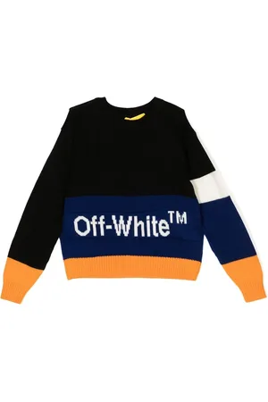 OFF-WHITE Intarsia-knit panelled jumper