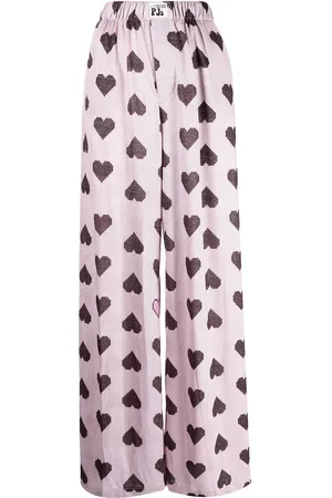 Natasha Zinko Heart-print wide-leg trousers
