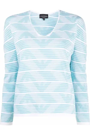 Emporio Armani Graphic-print scoop-neck jumper