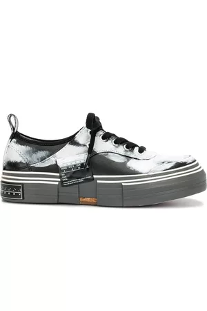 YOHJI YAMAMOTO Paint-print platform sole sneakers