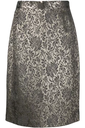 Gianfranco Ferré 1980s metallic jacquard pencil skirt