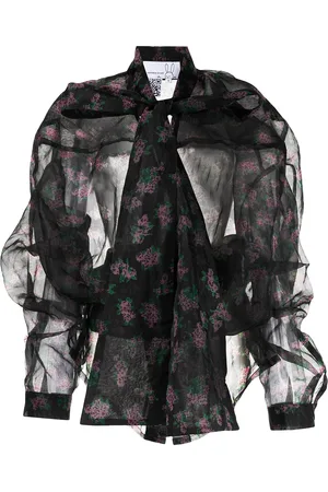 Natasha Zinko Pixel Flower deconstructed sheer shirt