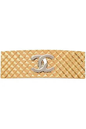 CHANEL 1998 CC diamond-quilted hair slide