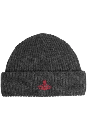Vivienne Westwood Orb-embroidery ribbed-knit beanie