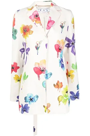 OFF-WHITE Floral-print single-breasted blazer
