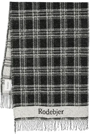 Rodebjer Check-pattern fringed scarf