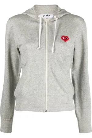 Comme des Garçons Embroidered heart zipped hoodie