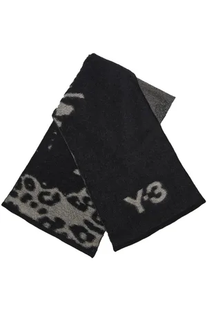Y-3 Intarsia-knit logo scarf