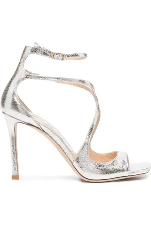 Jimmy Choo Azia 95mm metallic leather sandals