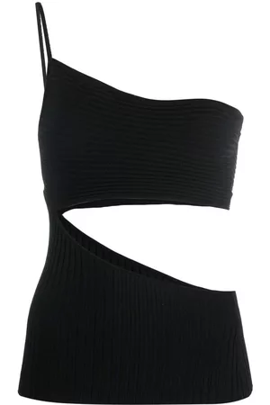 ANDREADAMO One-shoulder cut-out ribbed top