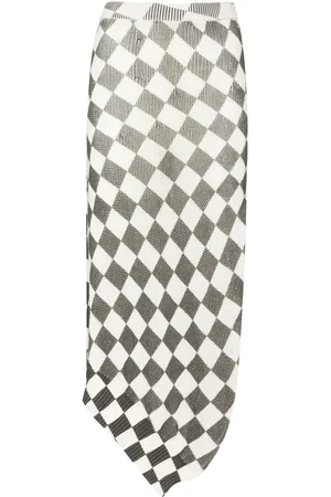 Maison Margiela Checkerboard-pattern asymmetric skirt