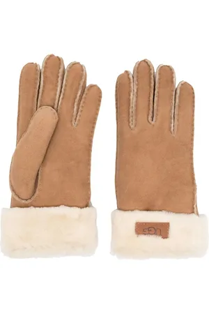 UGG Suede logo-patch gloves