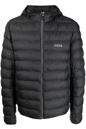 HUGO BOSS Men Cropped Jackets - Logo-print puffer jacket