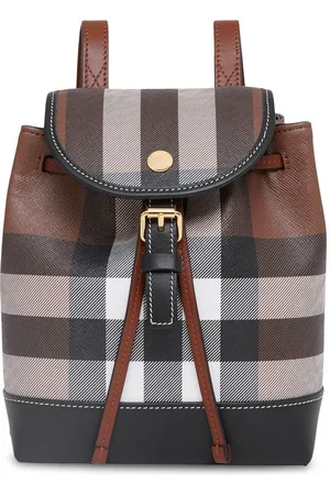 Burberry Check-pattern leather backpack