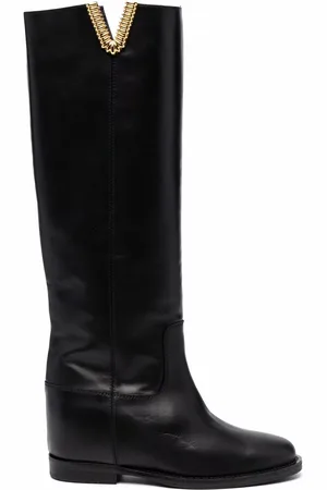 Via Roma Logo-plaque knee-length boots