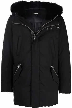 Mackage Edward logo-print faux fur-trim padded jacket
