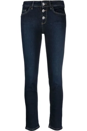 Liu Jo Crystal-button skinny-cut jeans