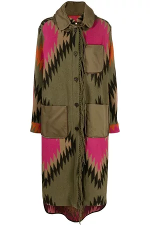 Bazar Deluxe Women Coats - Graphic-print single-breasted coat