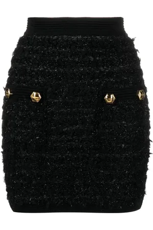 Balmain Fitted tweed mini skirt