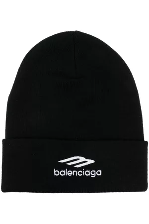 Balenciaga Men Beanies - Logo-embroidered sports-icon beanie