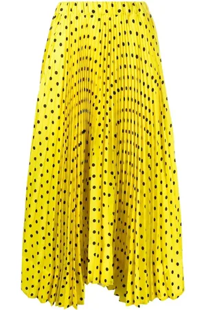 Plan C Polka-dot print pleated midi skirt